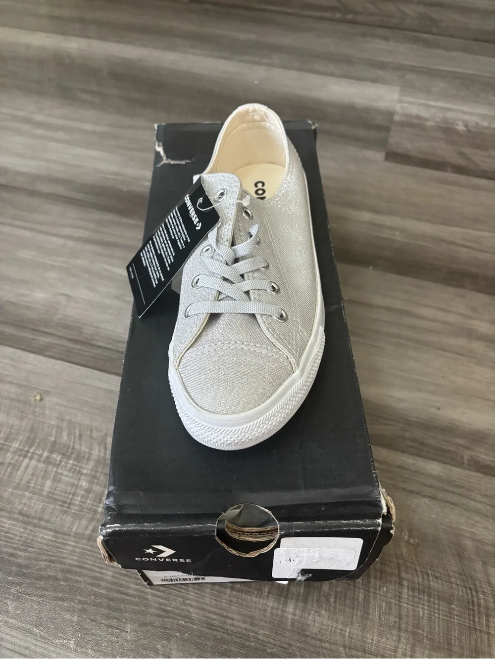 Converse Kids Silver Low-Top Sneaker